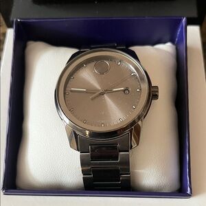 Movado Men’s Swiss Bold Gun Metal Ion Plated Steel Bracelet Watch